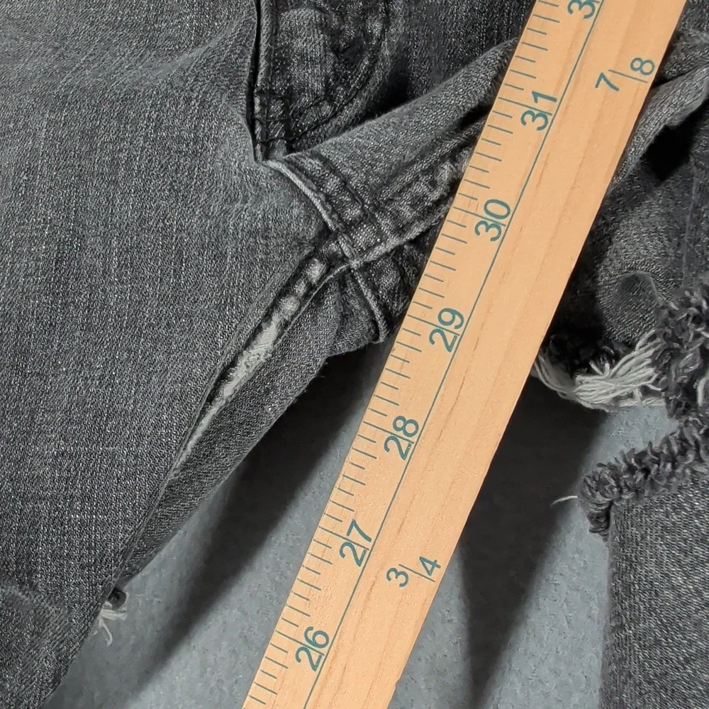 Levis‎ Jeans Womens 13M Black Ripped Denim Low Rise Distressed Straight Leg